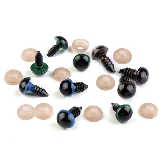 Oczy do zabawek z zatyczką ø12 mm - Niebieski (50 Zestawy)