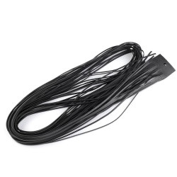 Bőr szál szélessége 2 mm, 110 cm - Fekete (20 Darabok)