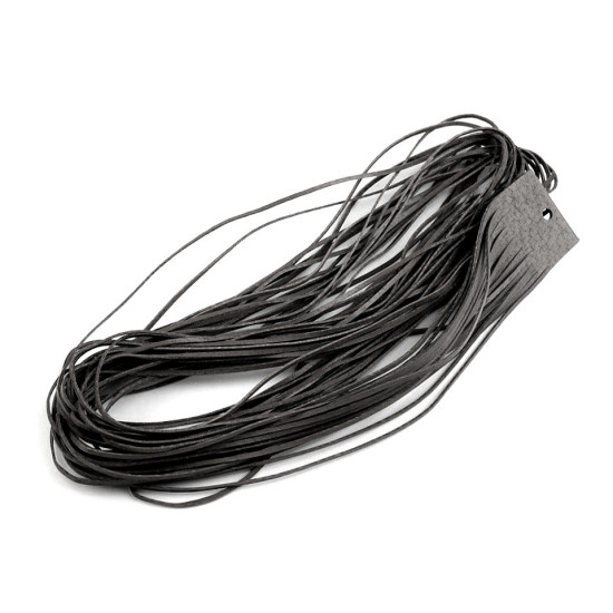 Bőr szál szélessége 2 mm, 110 cm - Fekete (80 Darabok)
