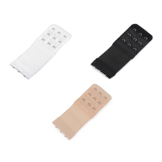 Bra extender width 40 mm, 3-rows - White (1 Piece)