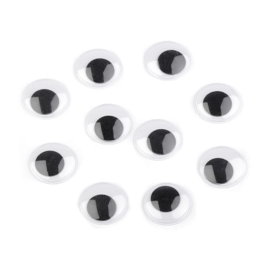 Self adhesive wiggle eyes ø25 mm - Black (10 Pieces) Self adhesive wiggle eyes ø25 mm - Black (10 Pieces)
