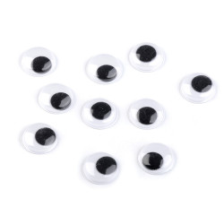 Self adhesive wiggle eyes ø18 mm - White-black (100 Pieces)