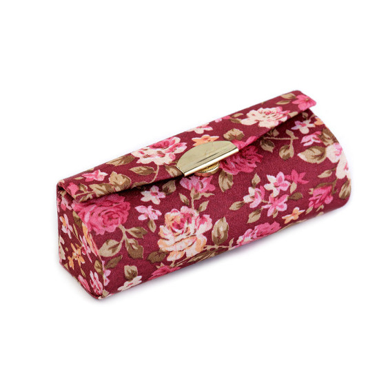 Etui na pomadkę w kwiaty z lusterkiem - Czarny (12 Sztuki) Etui na pomadkę w kwiaty z lusterkiem - Czarny (12 Sztuki)
