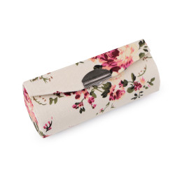 Etui na pomadkę w kwiaty z lusterkiem - Kremowyjasny (1 Sztuka)