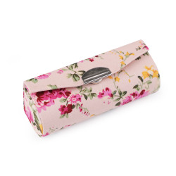 Etui na pomadkę w kwiaty z lusterkiem - Pudrowy (1 Sztuka)