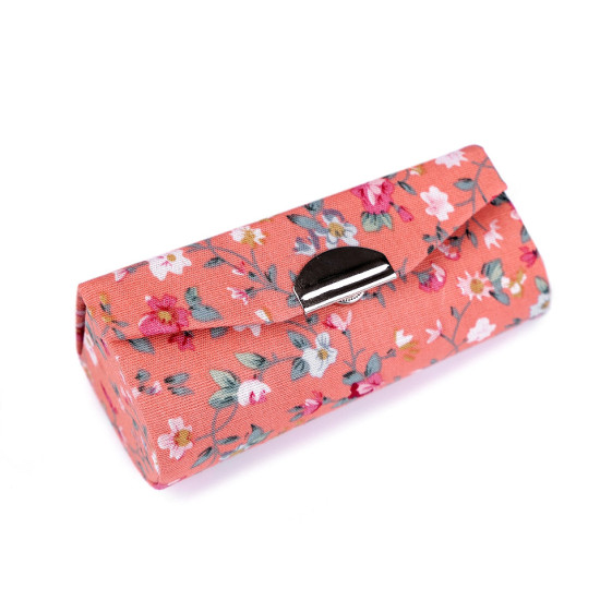 Etui na pomadkę w kwiaty z lusterkiem - Czarny (12 Sztuki) Etui na pomadkę w kwiaty z lusterkiem - Czarny (12 Sztuki)