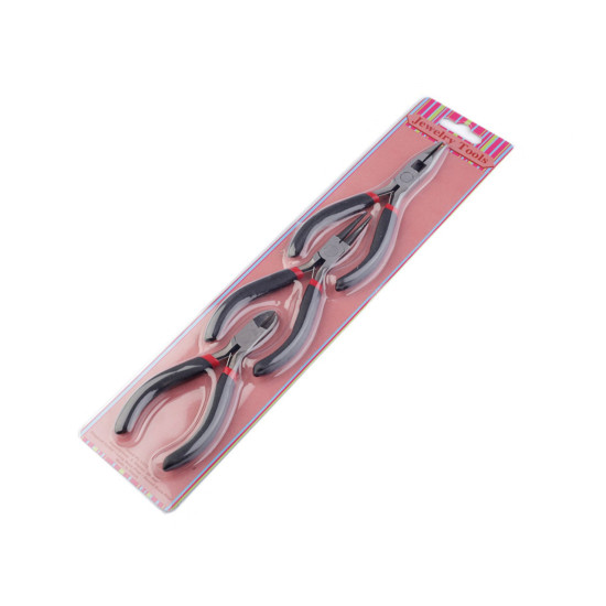 Set of jewellery pliers - Medium red (1 Set) Set of jewellery pliers - Medium red (1 Set)