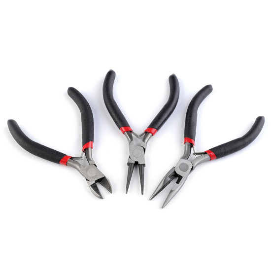 Set of jewellery pliers - Medium red (1 Set) Set of jewellery pliers - Medium red (1 Set)