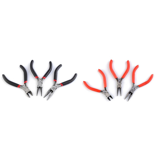 Set of jewellery pliers - Medium red (1 Set) Set of jewellery pliers - Medium red (1 Set)
