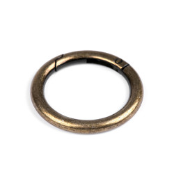 Karabińczyk okrągły / kółko na klucze ø34 mm - Stary mosiądz (1 Sztuka)