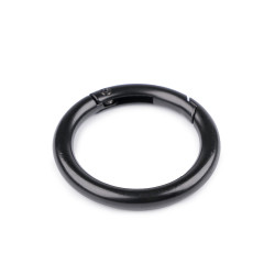 Karabińczyk okrągły / kółko na klucze ø34 mm - Czarny lakier (1 Sztuka)
