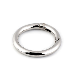 Karabińczyk okrągły / kółko na klucze ø34 mm - Nikiel (1 Sztuka)