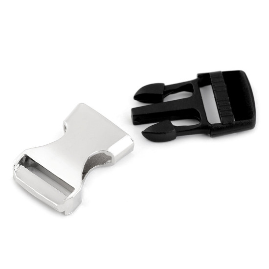 Klamra z regulatorem szerokość 15 mm - Nikiel (10 Pary) Klamra z regulatorem szerokość 15 mm - Nikiel (10 Pary)