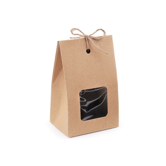 Paper bag with window and string - Natural brown (50 Pieces) Paper bag with window and string - Natural brown (50 Pieces)