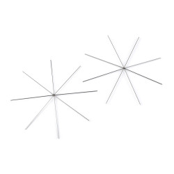 Gwiazda / śnieżynka druciana baza do nawlekania koralików ø10 cm - Platyna (10 Sztuki)