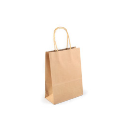 Torebka papierowa 16x22 cm - Naturalny brąz (12 Sztuki)