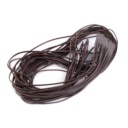 Corde en cuir, largeur 2 mm, 95 cm - Marron foncé (20 Pièces)