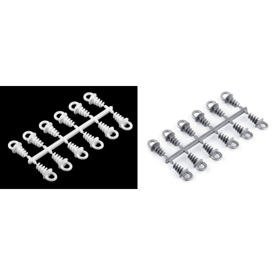 Diy plastic screw eyes 1.1x2.5 cm for polyester shapes - White milk (12 Pieces) Diy plastic screw eyes 1.1x2.5 cm for polyester shapes - White milk (12 Pieces)