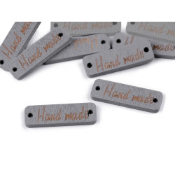 Etykietka / metka drewniana hand made 10x30 mm - Szary (10 Sztuki)