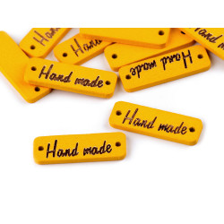 Etykietka / metka drewniana hand made 10x30 mm - Żółty (10 Sztuki)