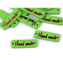 Etykietka / metka drewniana hand made 10x30 mm - Zielony jasny (10 Sztuki)