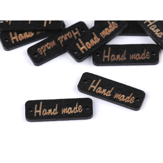 Etiqueta de madera hecha a mano 10x30 mm - Marrón oscuro (100 Piezas) Etiqueta de madera hecha a mano 10x30 mm - Marrón oscuro (100 Piezas)