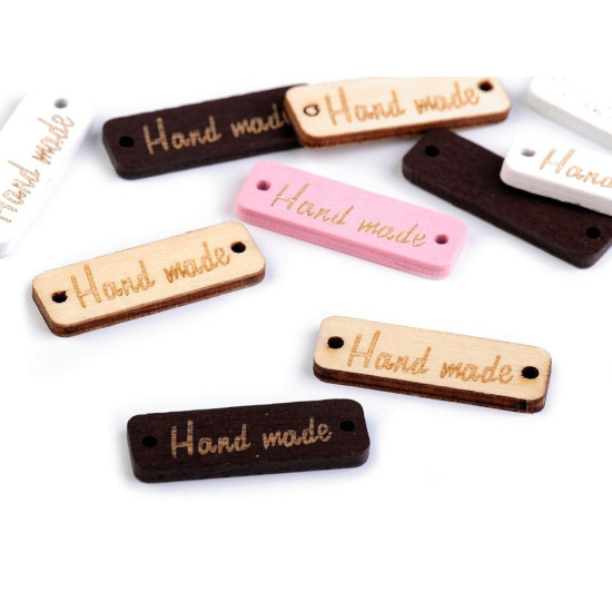Etiqueta de madera hecha a mano 10x30 mm - Marrón oscuro (100 Piezas) Etiqueta de madera hecha a mano 10x30 mm - Marrón oscuro (100 Piezas)