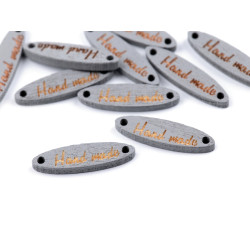 Etykietka / metka drewniana hand made 6x27 mm - Szary (10 Sztuki)