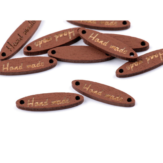 Dřevěná cedulka / ozdoba handmade 6x27 mm - Bílá (100 Kusy) Dřevěná cedulka / ozdoba handmade 6x27 mm - Bílá (100 Kusy)