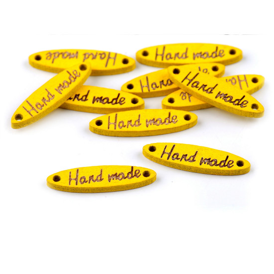 Dřevěná cedulka / ozdoba handmade 6x27 mm - Bílá (100 Kusy) Dřevěná cedulka / ozdoba handmade 6x27 mm - Bílá (100 Kusy)