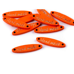 Etykietka / metka drewniana hand made 6x27 mm - Pomarańczowy (10 Sztuki)