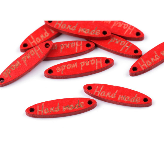 Dřevěná cedulka / ozdoba handmade 6x27 mm - Bílá (100 Kusy) Dřevěná cedulka / ozdoba handmade 6x27 mm - Bílá (100 Kusy)