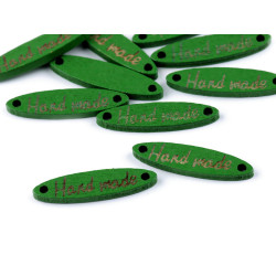 Etykietka / metka drewniana hand made 6x27 mm - Zielony (10 Sztuki)