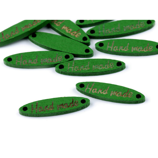 Dřevěná cedulka / ozdoba handmade 6x27 mm - Bílá (100 Kusy) Dřevěná cedulka / ozdoba handmade 6x27 mm - Bílá (100 Kusy)