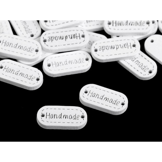 Dřevěná cedulka / ozdoba handmade 11x23 mm - Přírodní (100 Kusy) Dřevěná cedulka / ozdoba handmade 11x23 mm - Přírodní (100 Kusy)