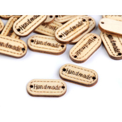 Etykietka / metka drewniana hand made 11x23 mm - Naturalny (10 Sztuki)