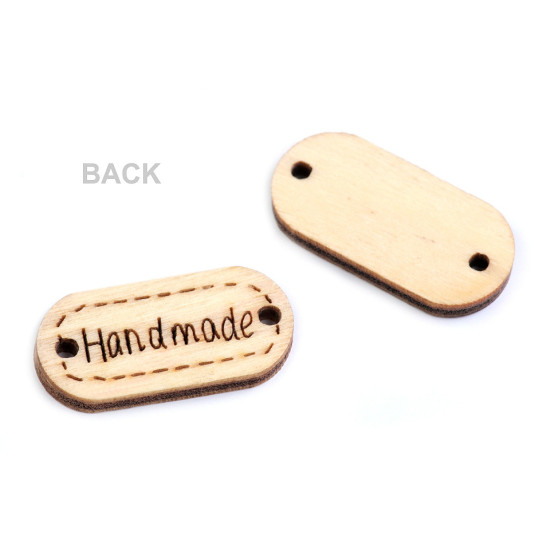 Dřevěná cedulka / ozdoba handmade 11x23 mm - Přírodní (100 Kusy) Dřevěná cedulka / ozdoba handmade 11x23 mm - Přírodní (100 Kusy)