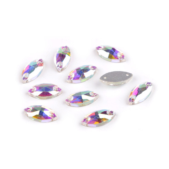 Szlifowane kamienie, dżety do przyszycia - Crystal ab (189 Sztuki) Szlifowane kamienie, dżety do przyszycia - Crystal ab (189 Sztuki)