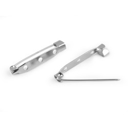 Pin back 5x34 mm - Platinum (10 Pieces)
