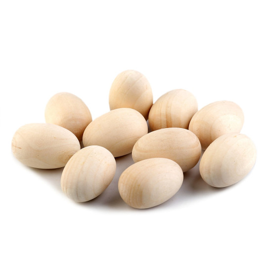 Wooden diy head / easter egg 25x40 mm - Ivory (1 Piece)