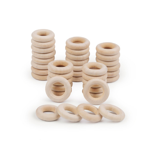 Anneau en bois, ø 24 mm - Naturel clair (10 Pièces) Anneau en bois, ø 24 mm - Naturel clair (10 Pièces)