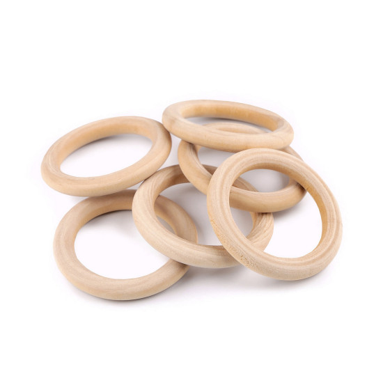 Anneau en bois, ø 70 mm - Naturel clair (10 Pièces) Anneau en bois, ø 70 mm - Naturel clair (10 Pièces)