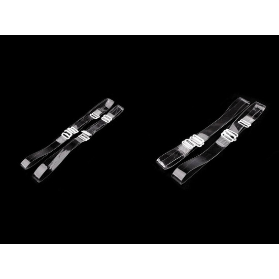 Ramiączka silikonowe szerokość 10 mm; 15 mm z metalowym zapięciem - Transparent (10 Pary) Ramiączka silikonowe szerokość 10 mm; 15 mm z metalowym zapięciem - Transparent (10 Pary)