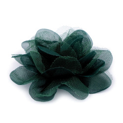 Chiffon flower ø8 and 9 cm - Dark green (10 Pieces)