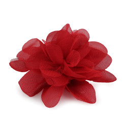 Chiffon flower ø8 and 9 cm - Red (10 Pieces)