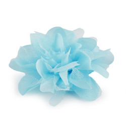 Chiffon flower ø8 and 9 cm - Blue azure (10 Pieces)