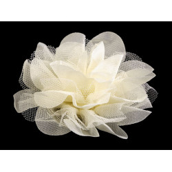 Chiffon flower ø8 and 9 cm - Cream lightest (10 Pieces)