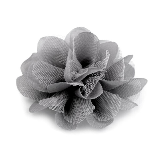 Chiffon flower ø8 and 9 cm - Red (4 Pieces) Chiffon flower ø8 and 9 cm - Red (4 Pieces)