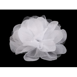 Kwiatek szyfonowy ø8 i 9 cm - White (10 Sztuki)