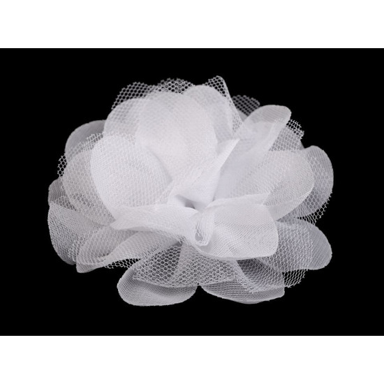Chiffon flower ø8 and 9 cm - Red (4 Pieces) Chiffon flower ø8 and 9 cm - Red (4 Pieces)